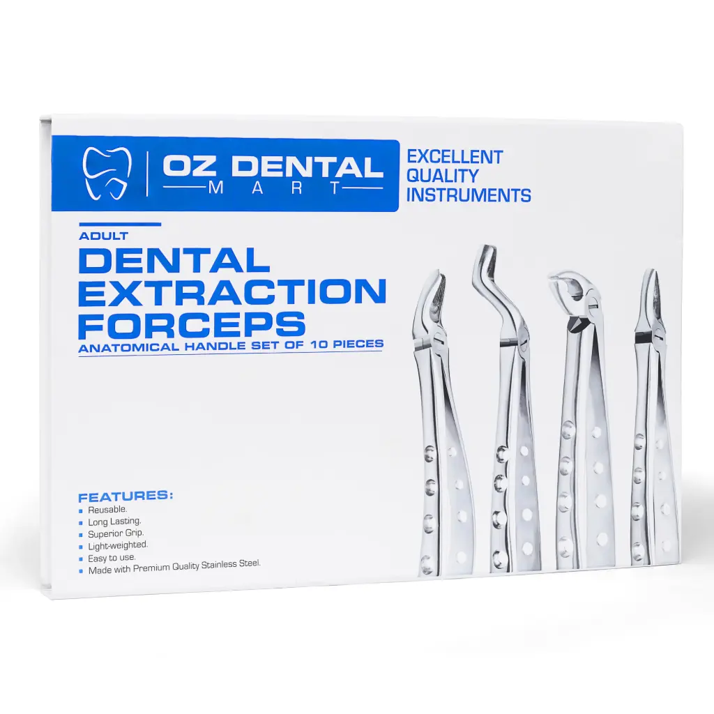 Extraction Forceps set - Anatomical Handle - Adult - (Set of 10)