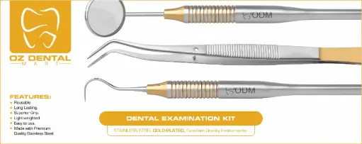 Dental Examination Kit – Gold Plated - Set of 03