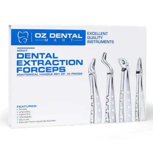 Extraction Forceps set - Anatomical Handle - Adult - (Set of 10)