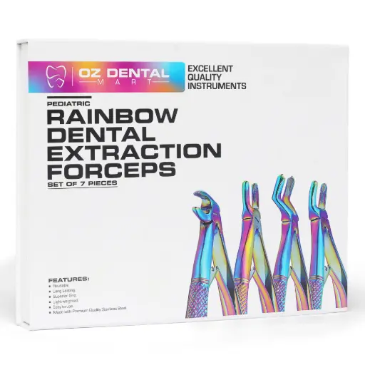 Extraction Forceps set - Rainbow Color - Paediatric - (Set of 07)